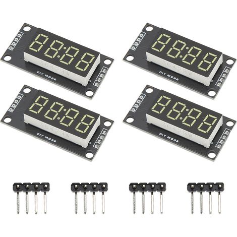 modules d'affichage numérique à tube LED 4 chiffres 7 segments 0,36 pouce, puce de commande TM1637, blanc MRA110F (1/5)