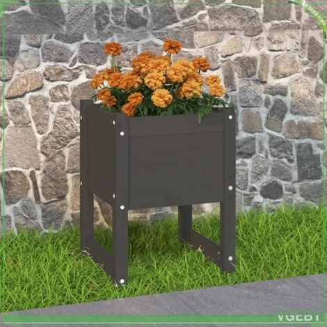 Jardinière (bac à fleurs) - FAFEICY - 822111 - Gris - Bois de pin massif - 40 x 40 x 52,5 cm (1/5)