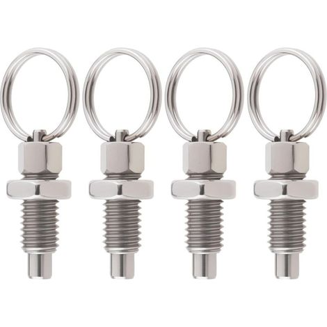 Lot de 4 Pistons à Ressort avec Anneau de Traction M8 à Dégagement Rapide en Acier Inoxydable Type Non Verrouillable Piston à Ressort Rétractable à La Main pour équipement Industriel (1/4)