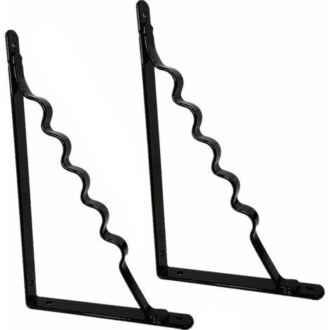 2 pièces Support d'étagère fer,Tablette Flottante triangulaire Support Etagere Equerre Murale de cloison murale trépied Cadre Support (245×150mm) (1/5)
