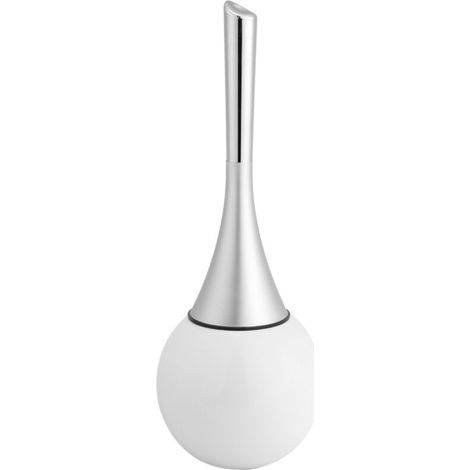 Set di porta-scovolini creativi per bagno e WC, con base in acciaio inox (bianco) -Crezuo