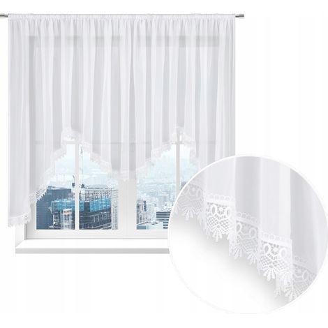 Tenda classica per soggiorno/camera da letto M-KA realizzata in voile guipure liscio 400x145