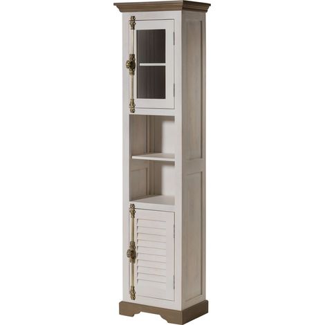 Hochschrank Mango 50x35x195 weiß lackiert TOULOUSE 130Massivmoebel24 GmbH