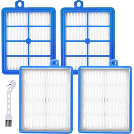 Lot de 4 filtres de rechange pour aspirateur AEG LX7 LX8 LX9 VX6 VX7 VX8 VX9 AFS1W AEF12 Turbo Cyclonic Aspirateur HEPA H13 Filtre d'évacuation pour Philips FC8038/01 FC9150,7000 8000 Series (1/5)