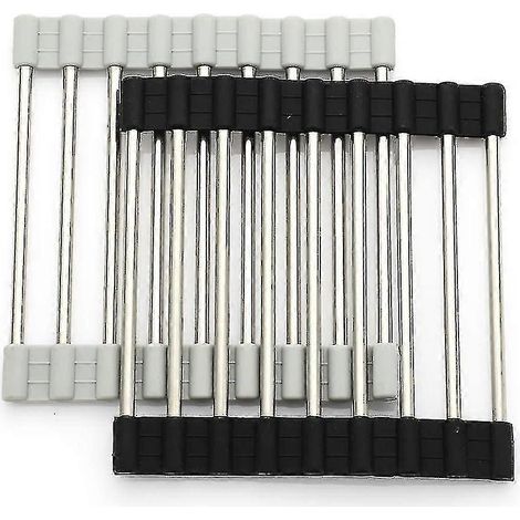 Lot de 2 dessous de plat en acier inoxydable, support de table pour casseroles et poêles 150 x 150 mm, maniques pour la cuisine et la salle à manger. (1/5)