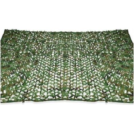 Voile dombrage rectangulaire design camouflage 3 x 4 m, treillis vert Crezuo (1/5)