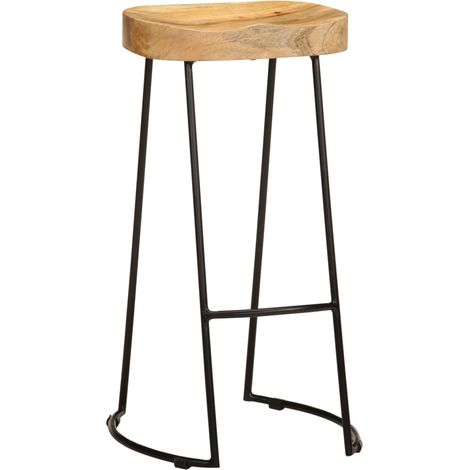 INLIFE Tabourets de bar 2 pcs Bois de manguier massif (1/5)