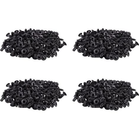 Adatto per 400 rivetti di fissaggio in plastica nera per rivestimenti delle portiere dell'auto, fori da 5 mm.