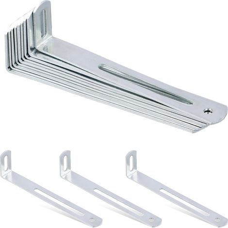 12 Pièces Équerre de Fixation 12329mm, Équerres de Fixation en Forme de L, Equerre Inox Metal de Fixation, pour Installation de Meubles, Renfort (1/5)