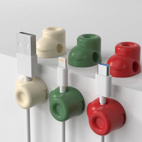 Sollbry Lot de 6 Organiseurs de Câbles, Clips de Gestion de Câbles Magnétiques Support Organisateur de Cordon pour Maison Bureau Voiture Chambre à Coucher Table de Chevet (1/5)