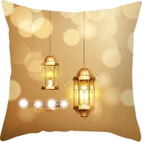 (LTD443-1) Kissenbezug „Goldener Mond“, dekoratives Amazon-Kissen für Wohnzimmer, Sofa, Bett oder Kopfteil (1/2)