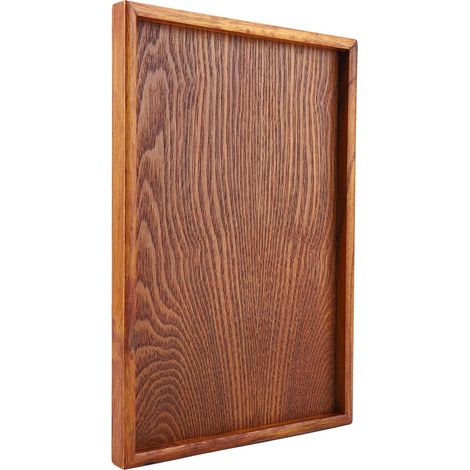 Plateau rectangulaire en bois pour thé, service de table, assiette à en-cas, plat de rangement pour aliments, idéal pour l'hôtel et la maison (35 x 24 cm) (1/5)
