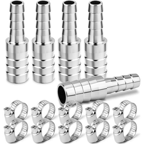 Raccord Cannelé Réduit Inox 304 - Lot de 5 - Adaptateur 20mm à 16mm - Pour Eau et Carburant (1/5)