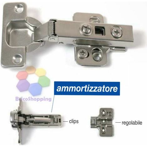 CERNIERA AMMORTIZZATA CLIP REGOLABILE MOBILI CUCINA SOFT CLOSE ARMADIO COLLO 0 9 - Taglia: 9