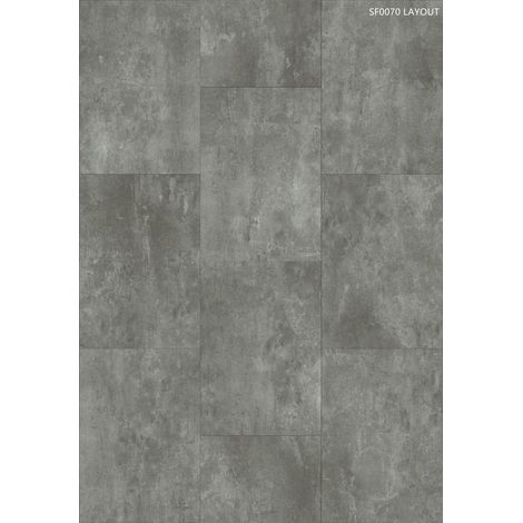 Naturasol – Dalle de sol PVC à coller – Effet béton – Compatible pièces humides – 609.6 x 304.8 mm – Usage résidentiel et commercial léger – 3.34 m² par colis