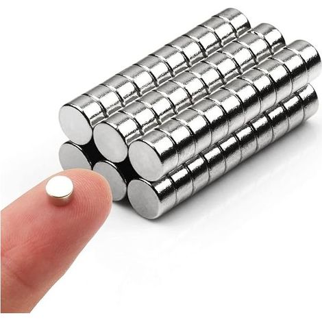 60 pièces petits aimants, aimants ronds pour réfrigérateur, petits aimants cylindriques pour réfrigérateur, aimants de bureau, aimants pour tableau blanc, micro-aimants durables, (1/5)