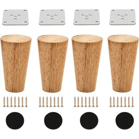 PA Set mit 4 3,15-Zoll-Möbelbeinen aus Holz, massiv rund, Sofabeine aus der Mitte des Jahrhunderts, Ersatzbeine für Couch, Kommode, Schrank, Bett, Zuhause, Heimwerker (1/5)