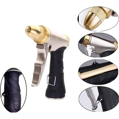 Pistolet d'arrosage Métal, Pistolet Arrosoir Métal Haute Pression, Pistolet à Eau de Jardin Robuste pour le nettoyage des voitures et des animaux domestiques et le nettoyage du jardin de l (1/5)