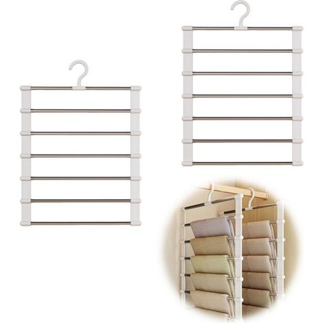 Cintres antidérapants - organiseur de placard pour vêtements - cintres en métal - acier inoxydable - 2 Pièces Cintres (1/5)