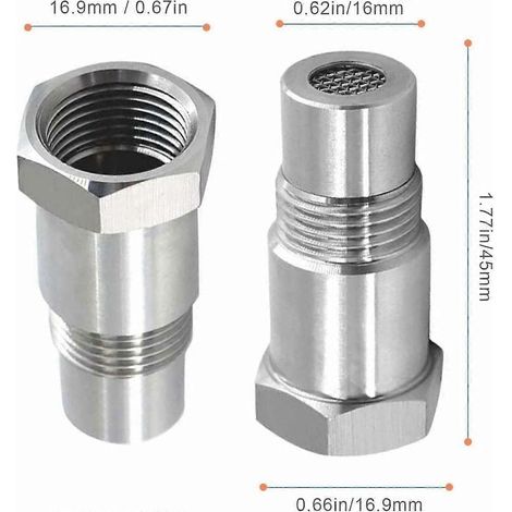2 rallonges de sonde lambda (45 mm) pour systèmes d'échappement de moteurs automobiles, filetage M18 x 1,5.