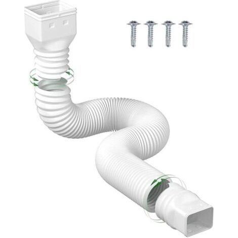 Rallonge de tuyau de descente, raccord de gouttière flexible pour tuyau d'évacuation des eaux pluviales (blanc) 1,5 m (dans un diamètre de 110)