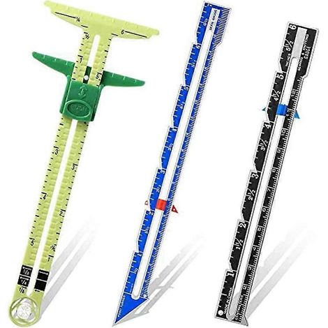 Ensemble de 3 jauges à curseur, ensemble d'outils de couture, jauges de mesure pour la couture (1/5)