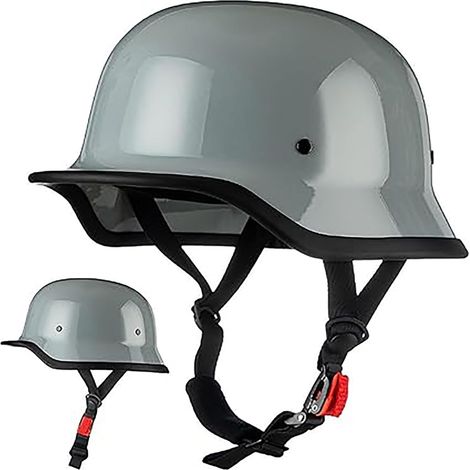 Casque demi-coque de moto, casque demi-coque rétro approuvé, casque jet avec libération rapide pour Cruiser, Chopper, motard, cyclomoteur, poudre de ciment