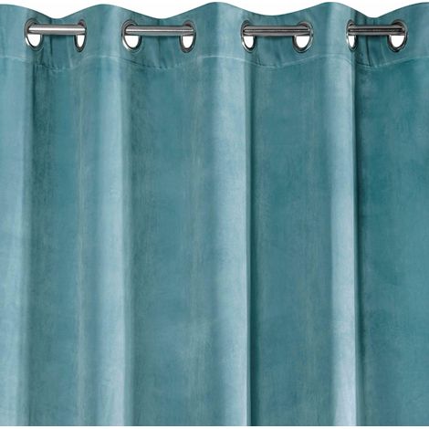 Cortina de villa confeccionada, 140x250 cm, verde mar. (1/5)