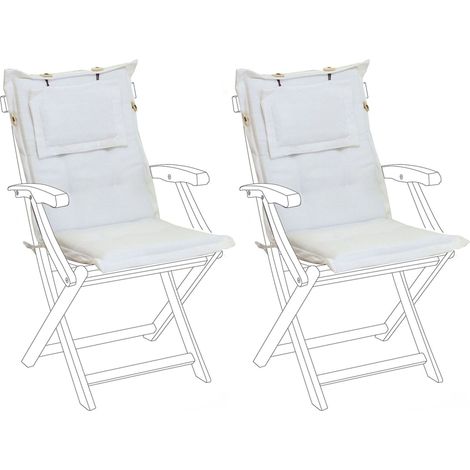 Sitzauflagen 2er Set MAUI 40 x 54 cm Cremeweiß