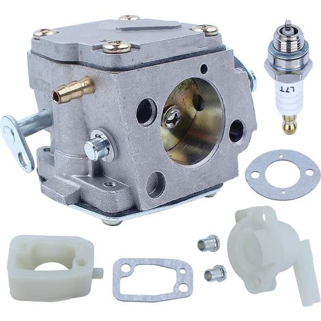 Adefol 501806602 503446571 Carburateur adapté pour tronçonneuse Husqvarna 61 266 268 272 272XP Carb Tillotson HS254B avec kit joint entre collecteur et réglage de l'admission Trimmer (1/5)