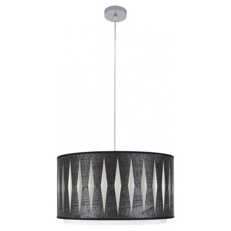 Pendelleuchte 1Light Modell Alexandra Chrom / Schwarz Holz Dimmbar FABRILAMP