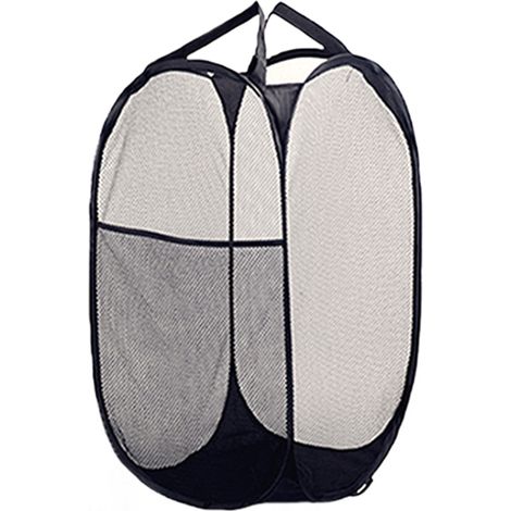 Panier à linge pliable grande capacité en polyester mesh, sac de lavage pratique (1/5)