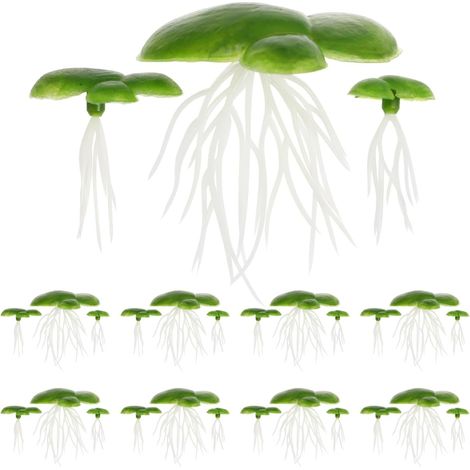 Lot de 2 paquets de plantes de canard artificielles avec racine pour aquarium - 36 plantes aquatiques flottantes pour aquarium naturel - Sans danger pour les poissons (1/5)