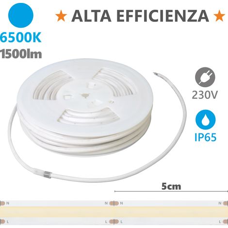 Bande LED Alcapower 20m 230V IP65 15W/m 1500lm/m 6500K HEM Milky Series Haute Luminosité Intérieur Extérieur Haute Efficacité Énergétique SEO (1/3)