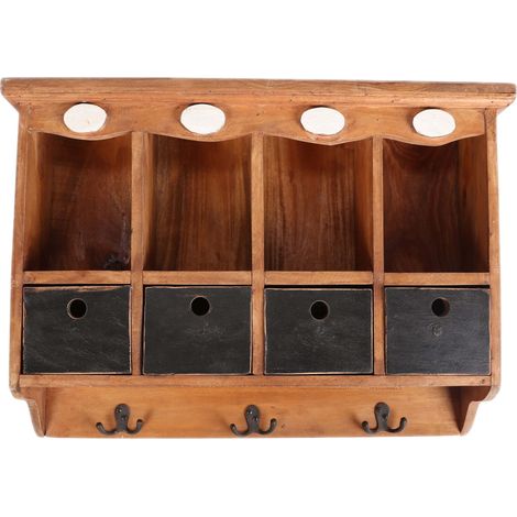 Mobile da cucina rustico marrone in legno antico (1/4)
