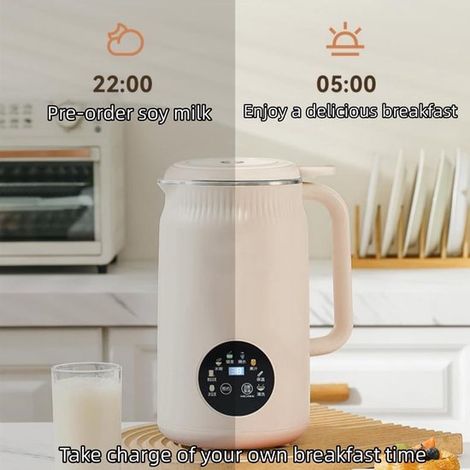 Máquina para hacer leche vegetal 8 en 1: Prepara leche casera de almendras,soja o avena con autolimpieza automática