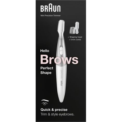 Mini-tondeuse de précision - BRAUN - FG1106 Sourcils- 1 vitesse - Pile - Gris / Blanc (1/4)