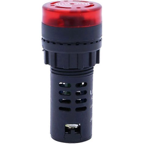 Lampe témoin LED 24 V avec avertisseur sonore et buzzer (lumière rouge)-Red (1/3)