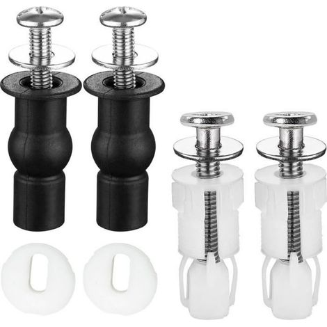 Lot de 4 Vis d'expansion pour abattant WC, Acier et Caoutchouc, Trous borgnes 14-18mm, Salle de bain (1/5)