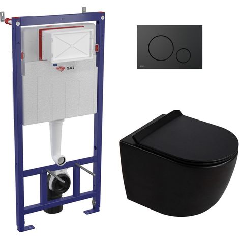 WC-Set Vorwandelement + Wand-WC spülrandlos Ceramia PixL mit SoftClose-Sitz + Platte (STCEPXBMT01-IN)