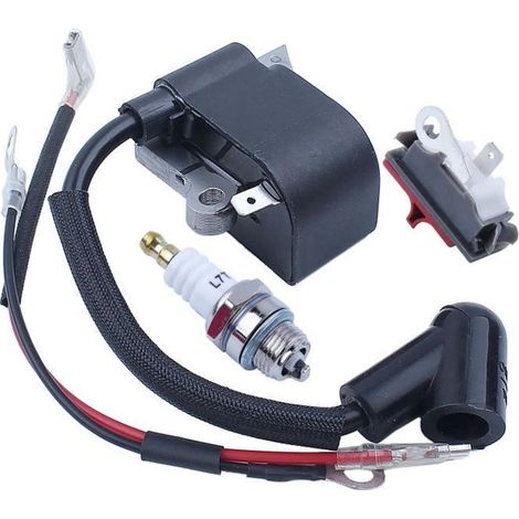 Bobine d'allumage Interrupteur d'arrêt bougies d'allumage Kit Pour Husqvarna 136 137 141 36 41 26 23 Pièces de tronçonneuse (1/4)