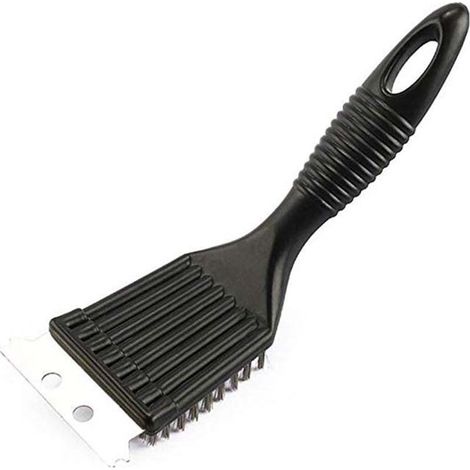 Brosse de nettoyage pour barbecue en acier inoxydable, fil d'acier, multifonctionnelle - Noire - 20 cm (1/5)