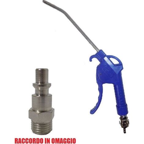 PISTOLA SOFFIAGGIO ARIA COMPRESSA PER COMPRESSORE IN PLASTICA CANNA LUNGA