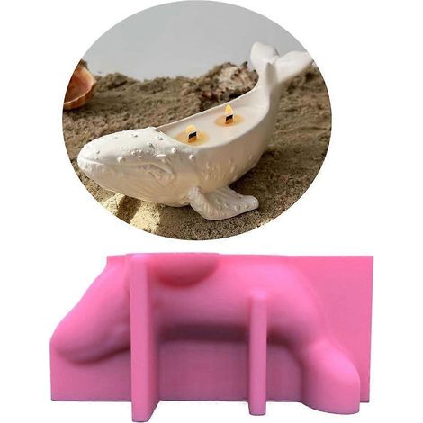 Moule en silicone créatif pour bougeoirs baleines, porte-bougies stylos et pots de fleurs. (1/4)