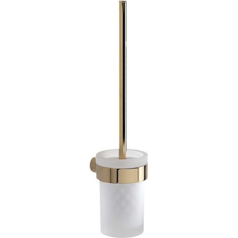 Sapho Gedy Pirenei - Wand-WC-Bürste mit Halter, Gold/Glas Satin PI330387 (1/4)