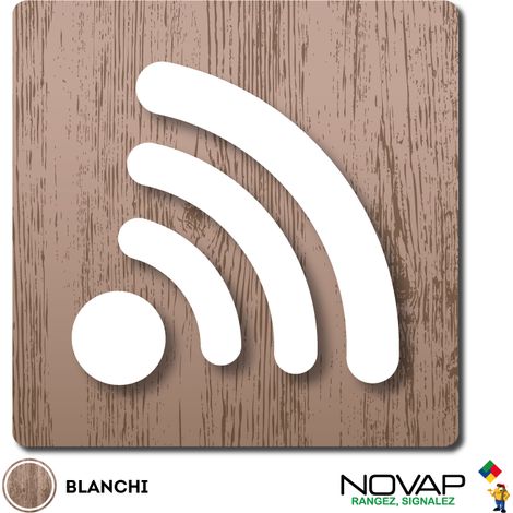 Plaque Wifi - Wood Chêne blanchi 90x90mm - 4360140 (1/2)