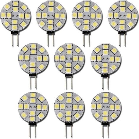 10x ampoule LED G4 AC/DC 12V non dimmable blanc 6500K ampoule de lumière remplacement 2W lampe halogène pour cuisine (1/5)