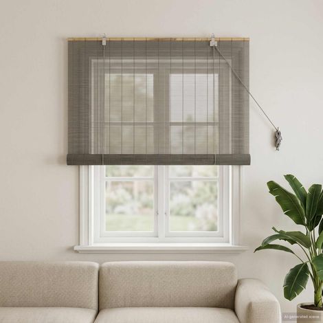 Tenda a rullo Grigio 100 x 160 cm Bambù vidaXL (1/5)