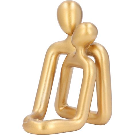 Sculpture de Couple Câlin en Résine pour la Décoration de la Maison, avec Support Téléphone au Design d'amour Abstrait, Cadeau d'anniversaire Romantique (1/5)