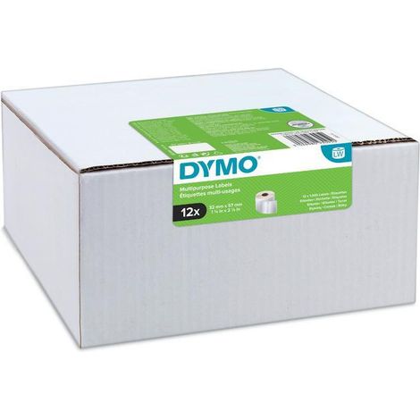 Rullo di etichette DYMO Pack da 6000 pezzi, 57 x 32 mm, carta bianca, fissaggio permanente, modello 2093094 (1/5)